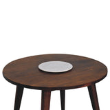 Chestnut Round Nordic End Table Chest of Drawers