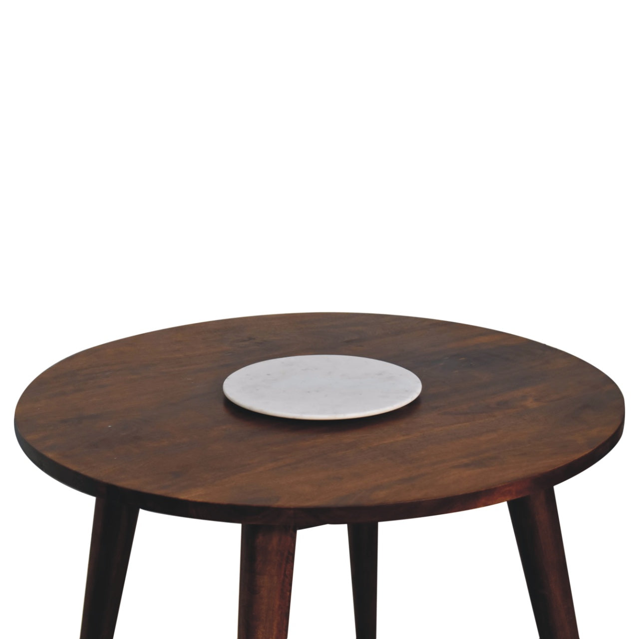 Chestnut Round Nordic End Table Chest of Drawers