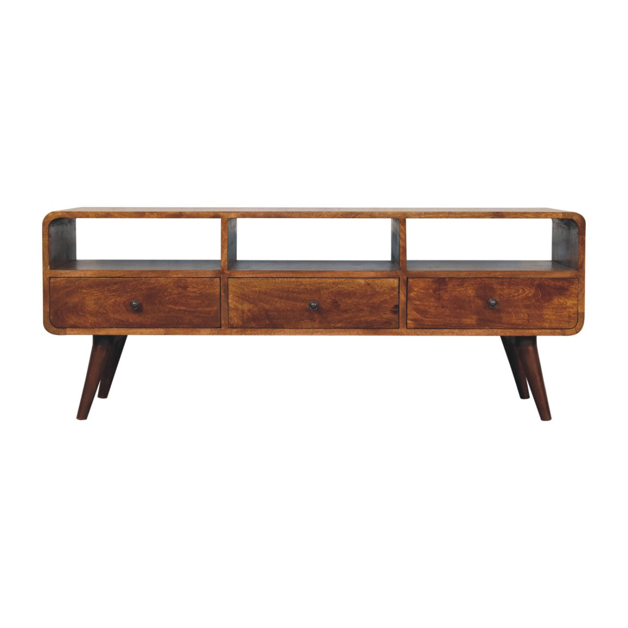 Trio Curved Chestnut Chest of Drawers