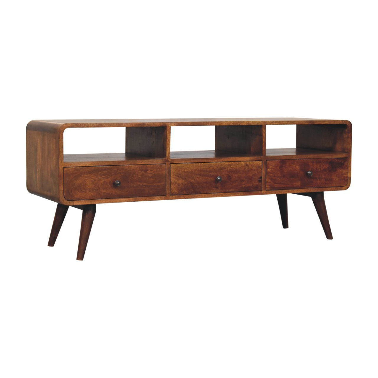 Trio Curved Chestnut Chest of Drawers