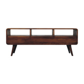 Trio Curved Chestnut Media Unit