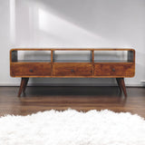 Trio Curved Chestnut Media Unit