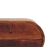 Large Chestnut Circular Bedside Table