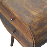 Large Chestnut Circular Bedside Table
