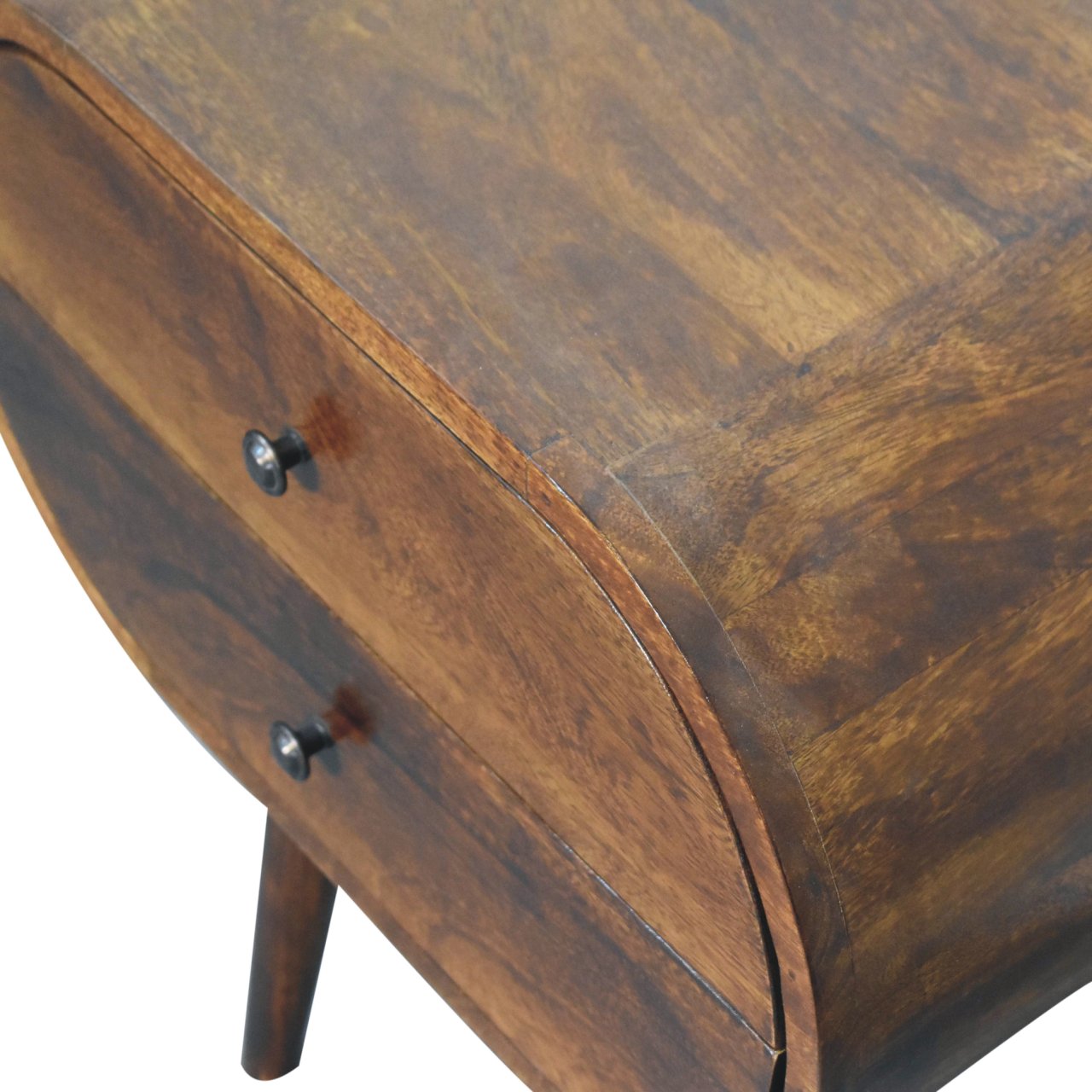 Large Chestnut Circular Bedside Table