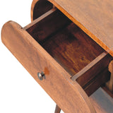 Large Chestnut Circular Bedside Table