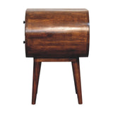Large Chestnut Circular Bedside Table