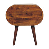Large Chestnut Circular Bedside Table