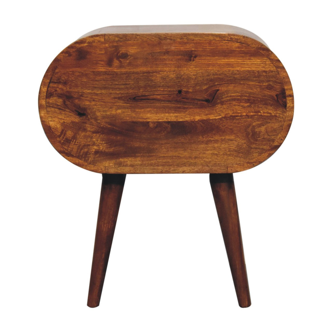 Large Chestnut Circular Bedside Table