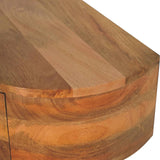 Large Wall Mounted Rounded Bedside Table | Oak Mango Wood Wall-Mounted