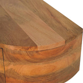 Large Wall Mounted Rounded Bedside Table | Oak Mango Wood Wall-Mounted