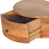 Large Wall Mounted Rounded Bedside Table | Oak Mango Wood Wall-Mounted