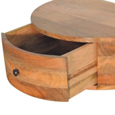 Large Wall Mounted Rounded Bedside Table | Oak Mango Wood Wall-Mounted