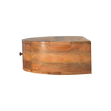 Large Wall Mounted Rounded Bedside Table | Oak Mango Wood Wall-Mounted