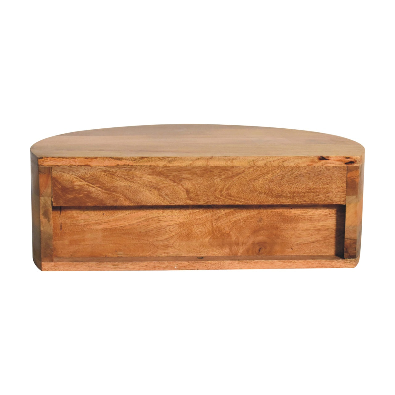 Large Wall Mounted Rounded Bedside Table | Oak Mango Wood Wall-Mounted