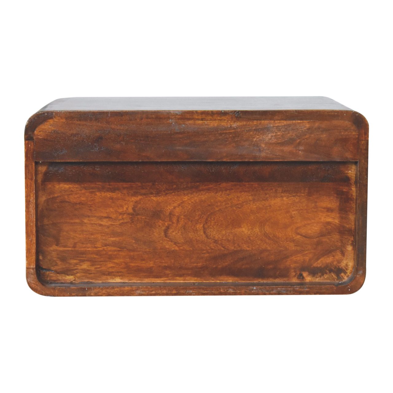 Large Chestnut Curve Floating Bedside Table