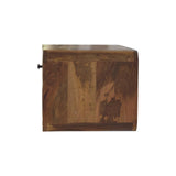 Large Floating Curve Open Slot Bedside Table | Oak Solid Mango Wood Wall-Mounted