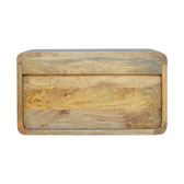 Large Floating Curve Open Slot Bedside Table | Oak Solid Mango Wood Wall-Mounted