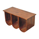 Triple Open Style Coffee Table | Chestnut Solid Mango Wood