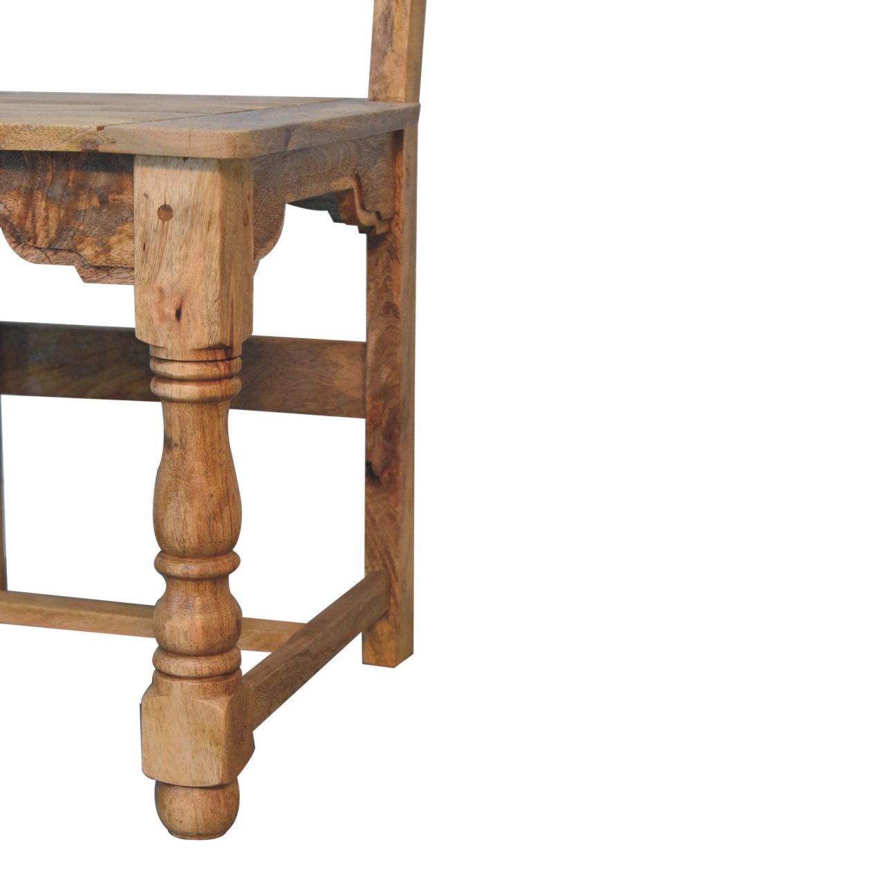 Granary Turned Dining Chair Set of 2 | Distressed Oak Solid Mango Wood