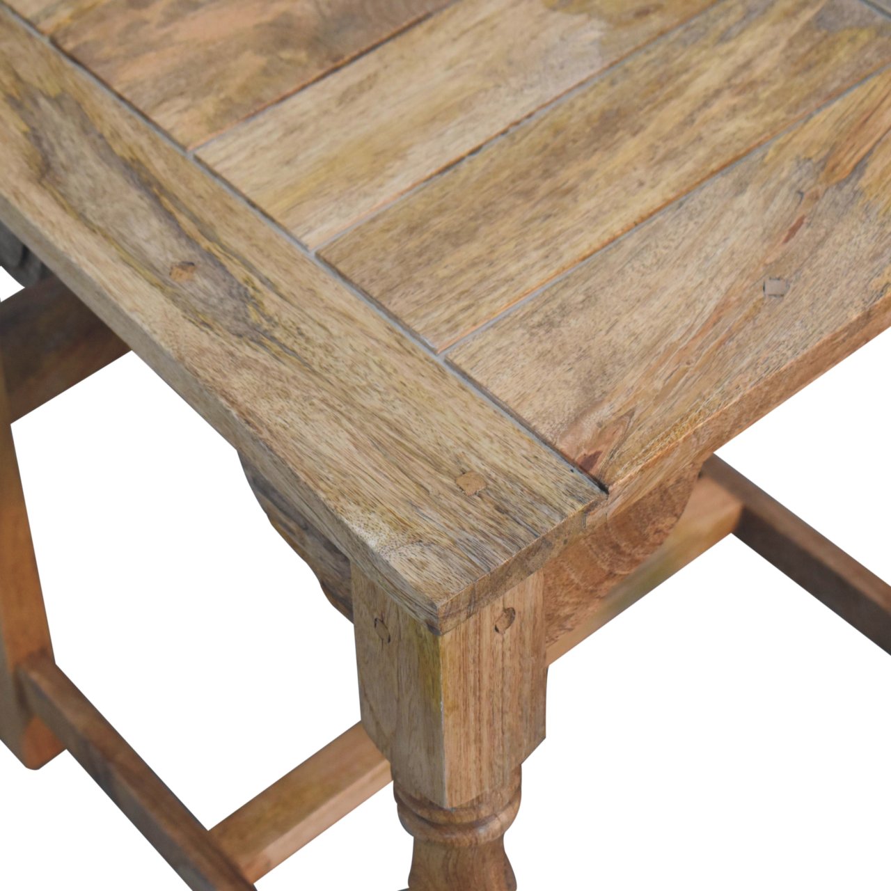 Granary Turned Dining Chair Set of 2 | Distressed Oak Solid Mango Wood
