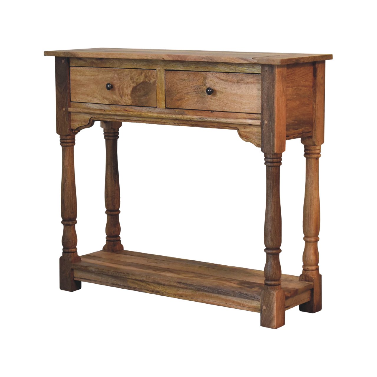 Granary 2-Drawer Console Table | Oak-Ish Solid Mango Wood