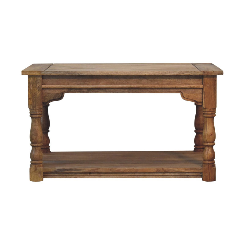 Granary Turned Coffee Table | Distressed Oak Solid Mango Wood