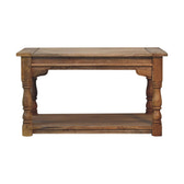 Granary Turned Coffee Table | Distressed Oak Solid Mango Wood