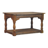 Granary Turned Coffee Table | Distressed Oak Solid Mango Wood