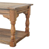 Granary Turned Coffee Table | Distressed Oak Solid Mango Wood
