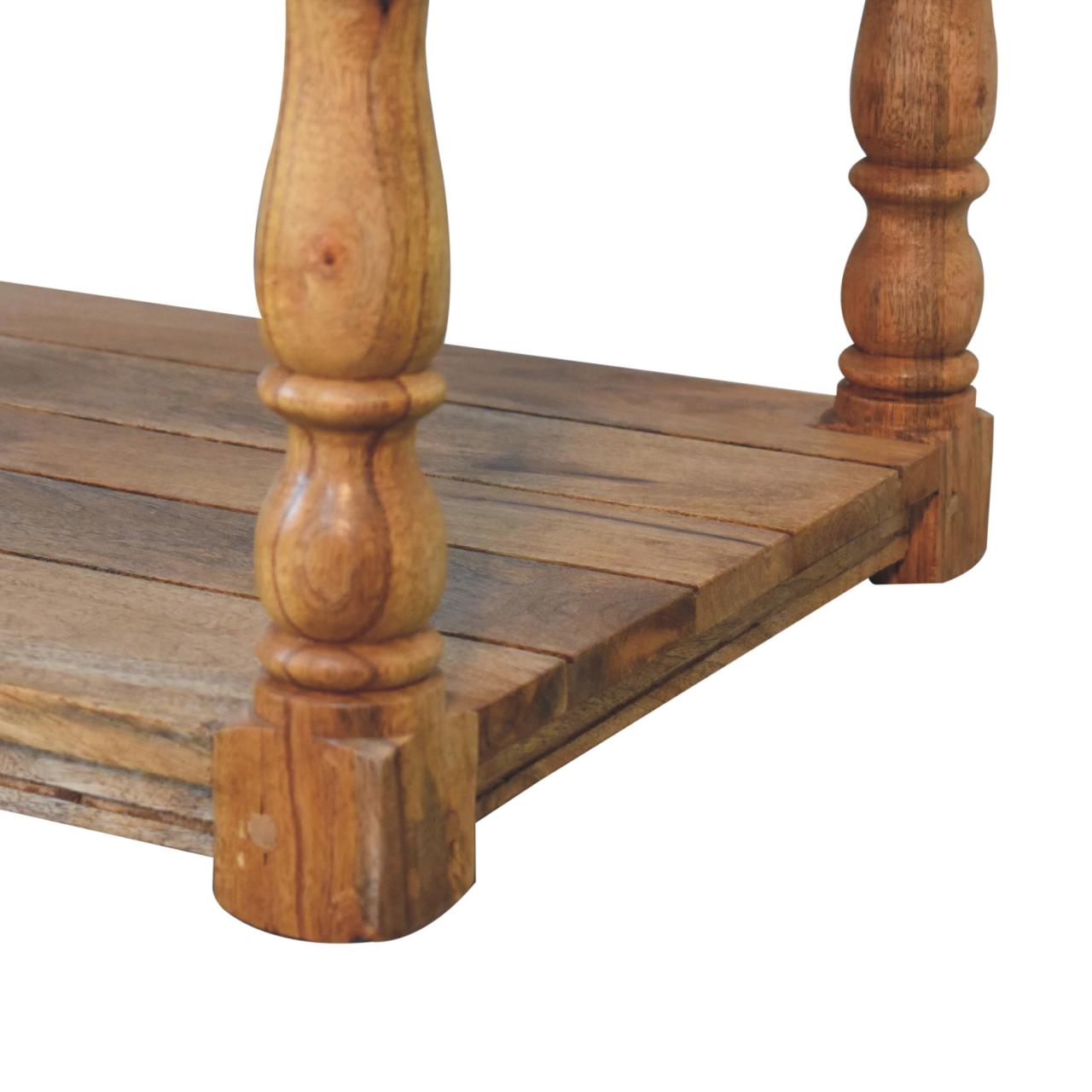 Granary Turned Coffee Table | Distressed Oak Solid Mango Wood