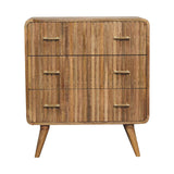 T-bar Ridged Chest of Drawers | Oak Solid Mango Wood