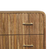T-bar Ridged Chest of Drawers | Oak Solid Mango Wood