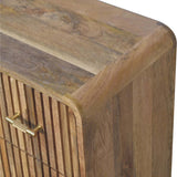 T-bar Ridged Chest of Drawers | Oak Solid Mango Wood