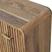 T-bar Ridged Chest of Drawers | Oak Solid Mango Wood