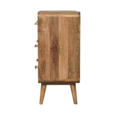 T-bar Ridged Chest of Drawers | Oak Solid Mango Wood