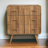T-bar Ridged Chest of Drawers | Oak Solid Mango Wood