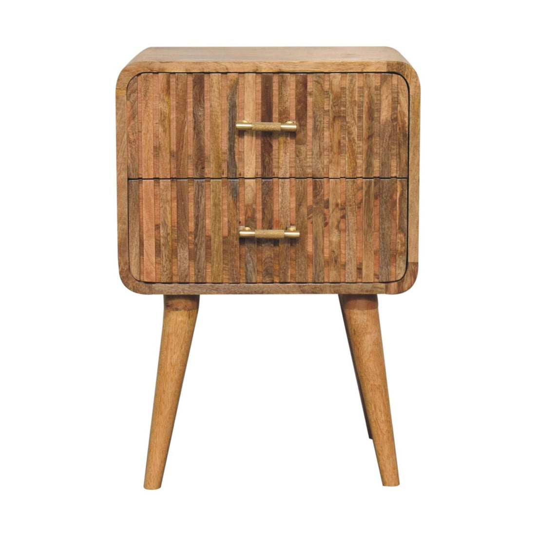 T-bar Ridged Bedside Table | Oak Mango Wood