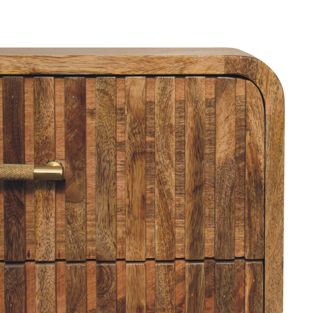 T-bar Ridged Bedside Table | Oak Mango Wood