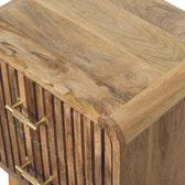T-bar Ridged Bedside Table | Oak Mango Wood