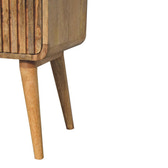 T-bar Ridged Bedside Table | Oak Mango Wood