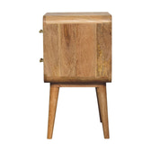 T-bar Ridged Bedside Table | Oak Mango Wood