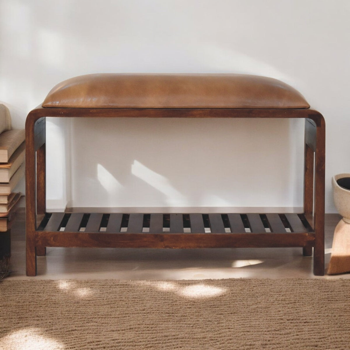 Buffalo Slatted Square Bench