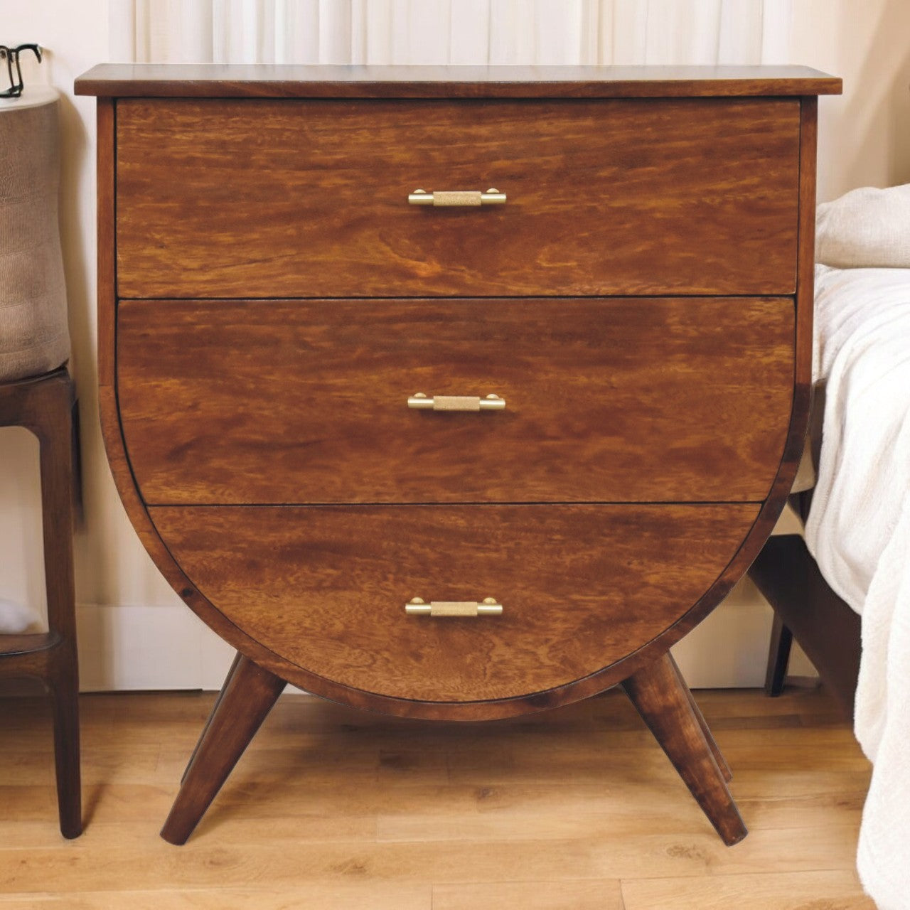Agra Chest of Drawers | Chestnut Solid Mango Wood