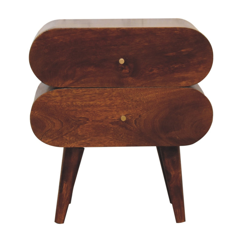 Bubble Chestnut Bedside Table