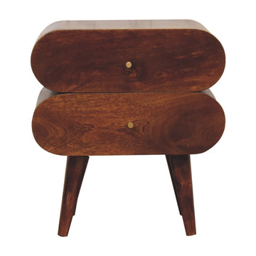 Bubble Chestnut Bedside Table