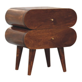 Bubble Chestnut Bedside Table
