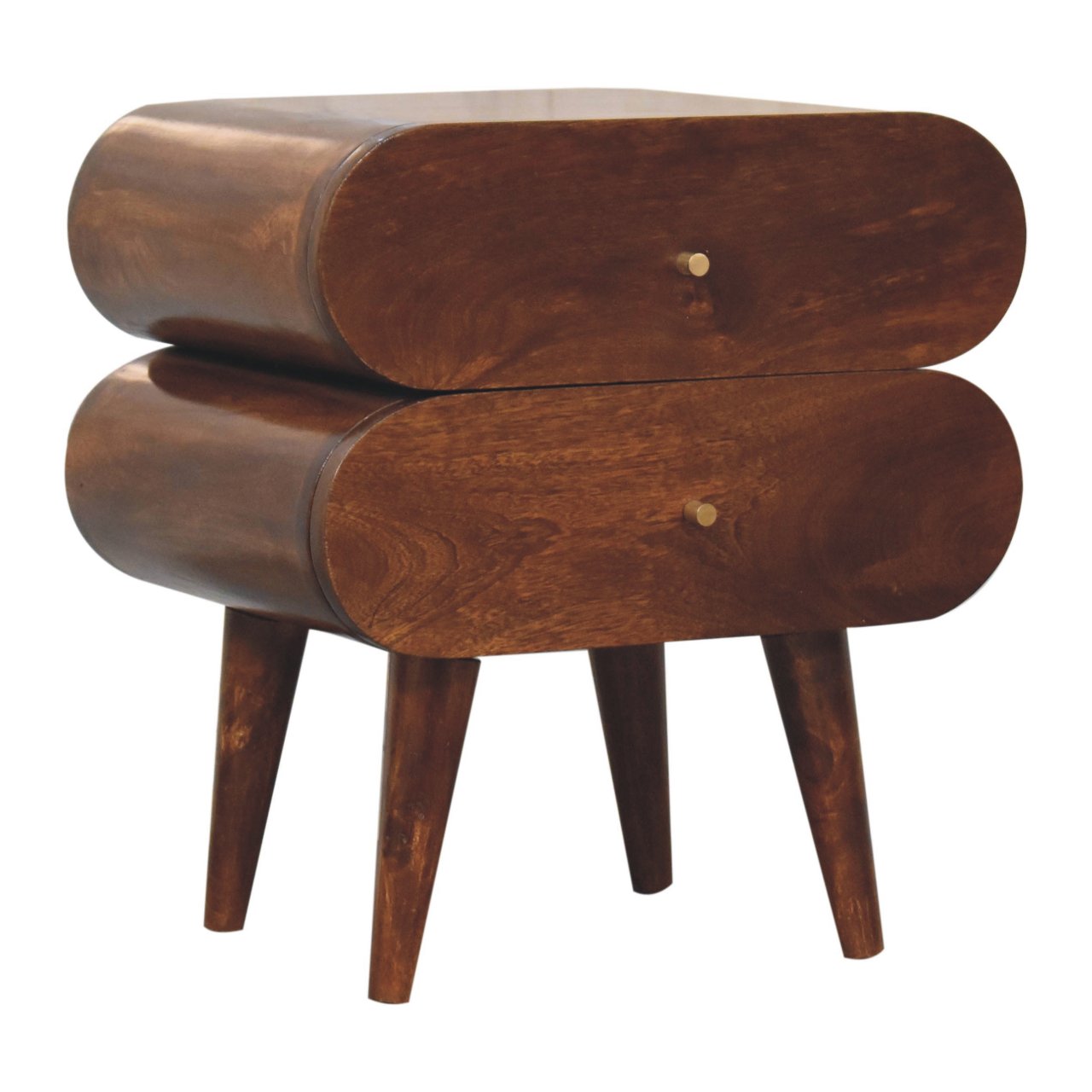 Bubble Chestnut Bedside Table
