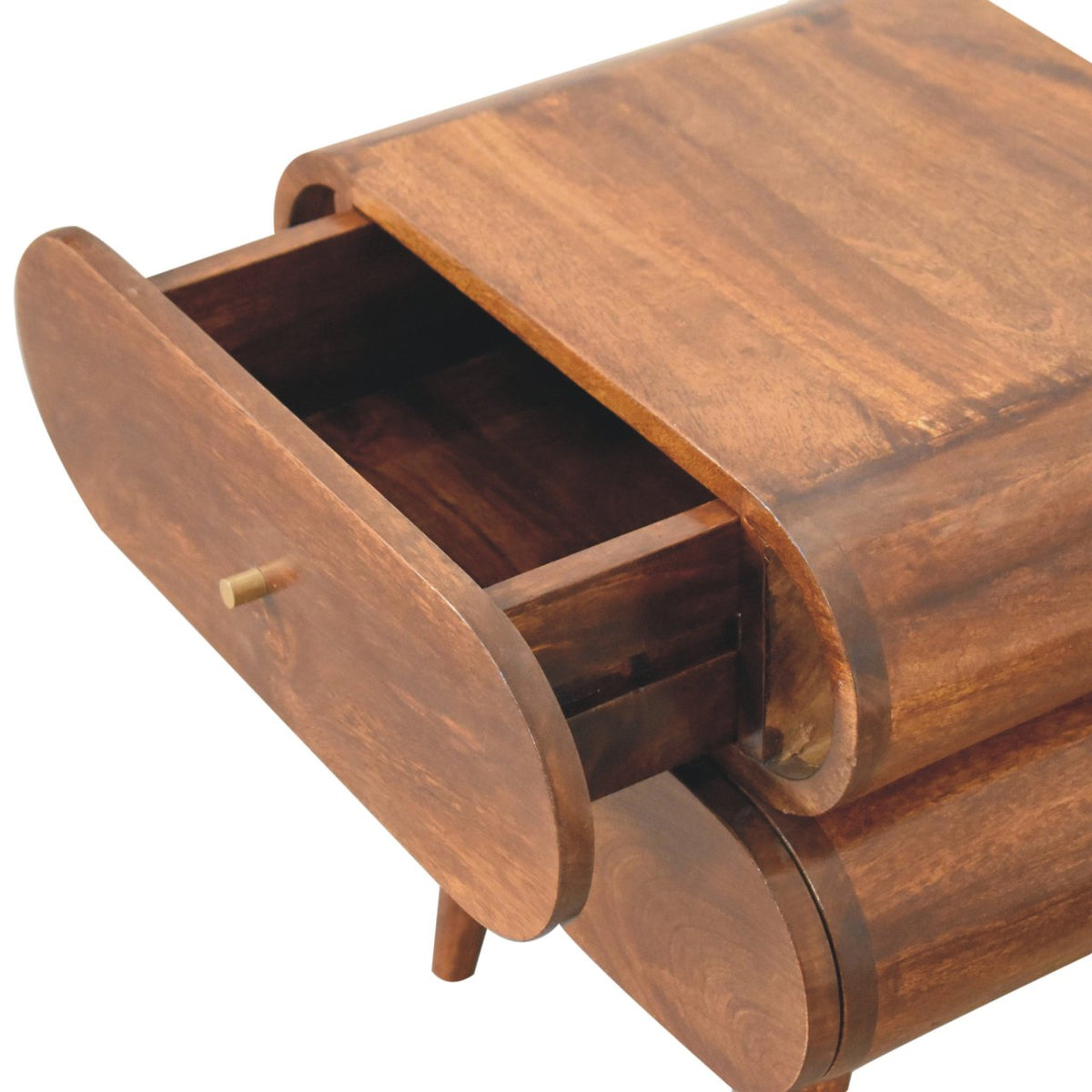Bubble Chestnut Bedside Table