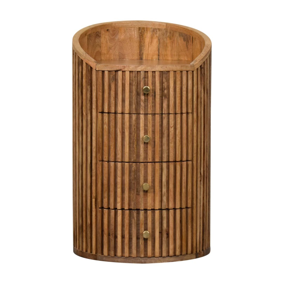 Soba Bedside Table | Oak Solid Mango Wood Hand-Carved